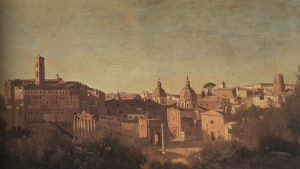 The Forum Seen from the Farnese Gardens, 1826, on paper mounted on canvas